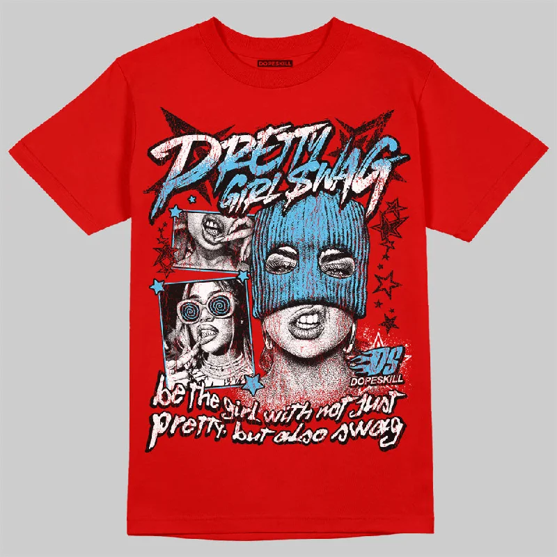 Stretch T-Shirt-Red Collection DopeSkill Red T-shirt Pretty Girl Swag Graphic