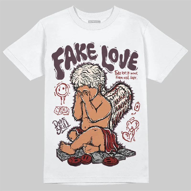 Edgy T-Shirt-Samba OG Maroon Gold Metallic DopeSkill T-Shirt False Love Graphic