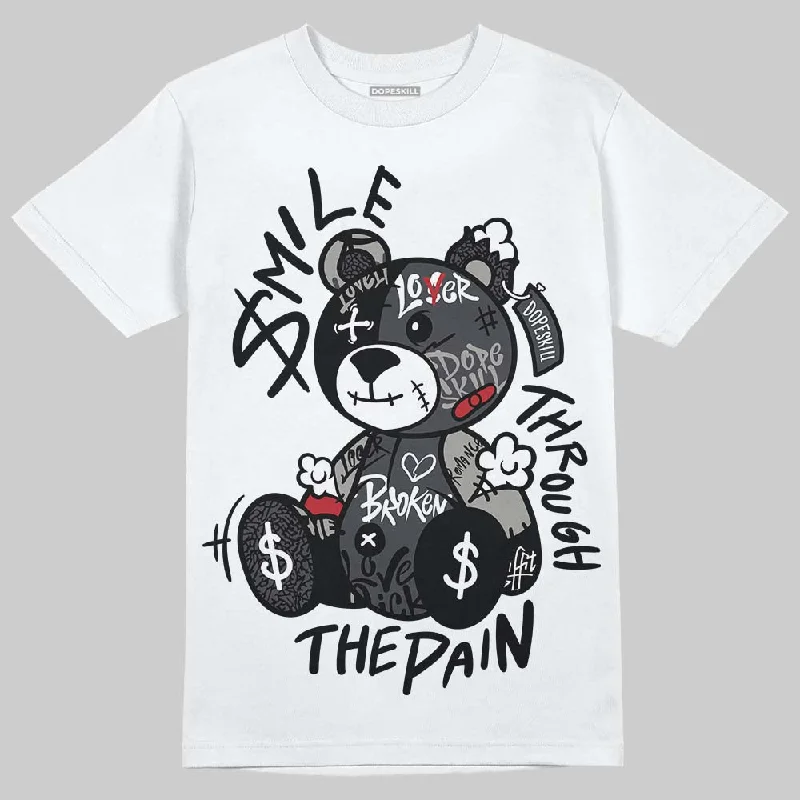 Grunge T-Shirt-Black Cat 3s DopeSkill T-Shirt Smile Through The Pain Graphic