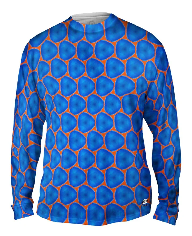 Tie Dye Long Sleeve-Blue Orange Colorful Triangles