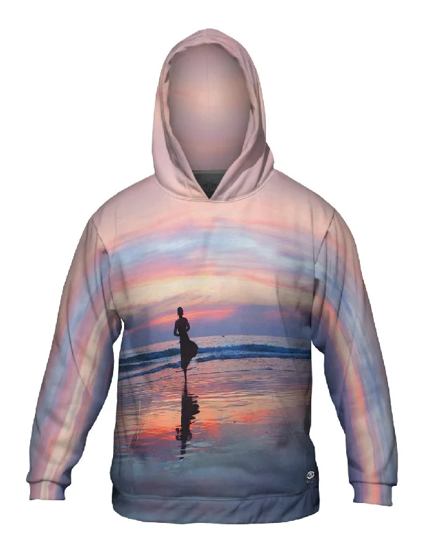 Durable Hoodie-Yoga Beach Reflections