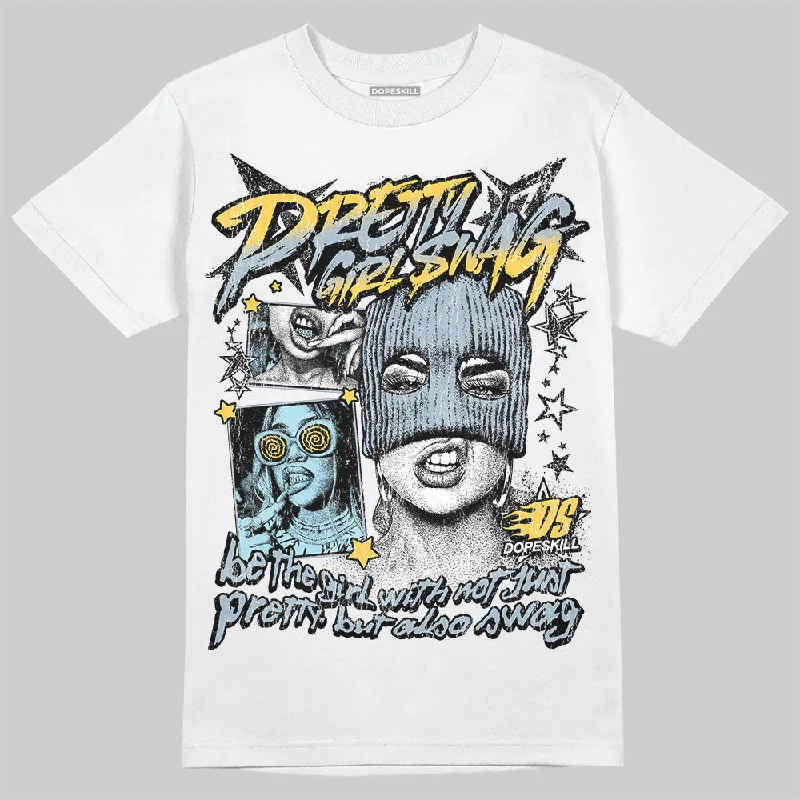 Monochrome T-Shirt-Blue Grey 13s DopeSkill T-Shirt Pretty Girl Swag Graphic