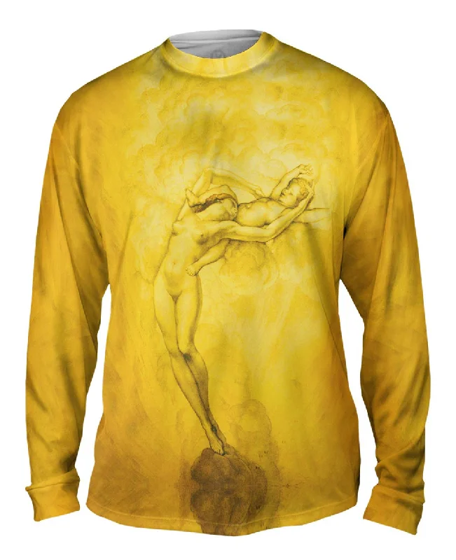 V Neck Long Sleeve-Jean Delville - "Mere Et Enfant Dans Les Cieux" (1929)