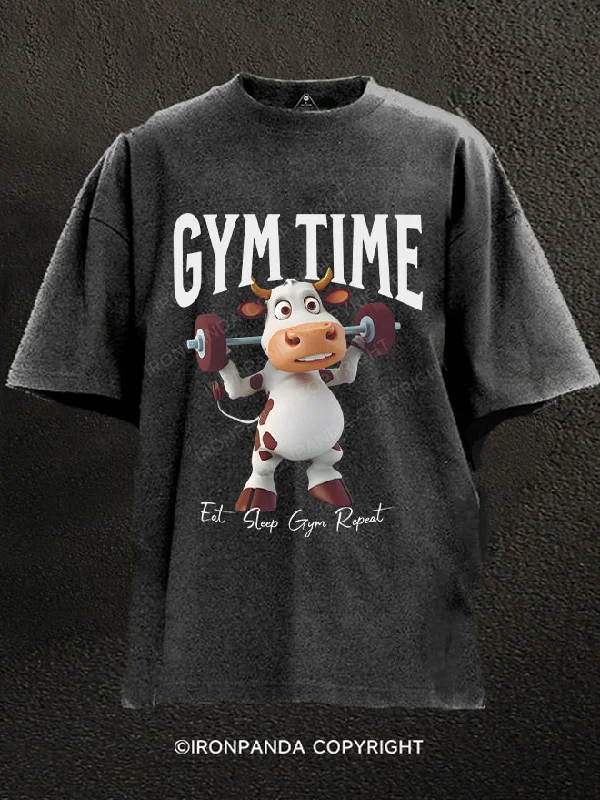 Anime T-Shirt-Gym Time Washed Gym Shirt