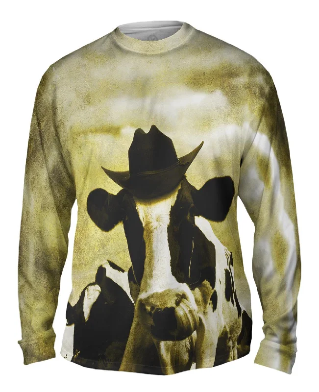 Two Tone Long Sleeve-Cowboy Cow