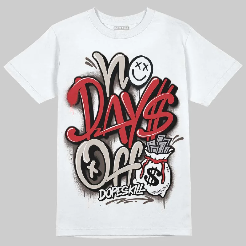 Bold Print T-Shirt-Samba OG White Better Scarlet DopeSkill T-Shirt No Days Off Graphic