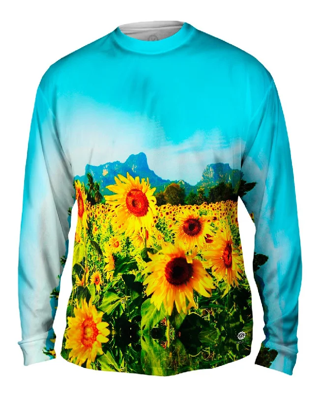 V Neck Long Sleeve-Sunflowers Montain View Thailand