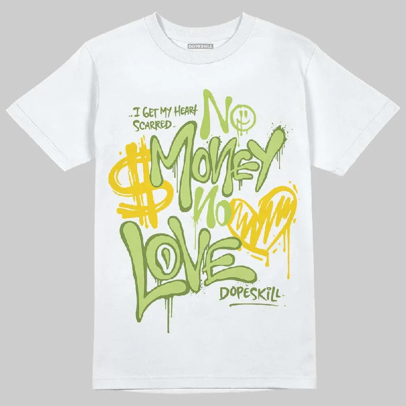 Geometric T-Shirt-SB Dunks Fruity Pack - Green Apple DopeSkill T-Shirt No Money No Love Typo Graphic