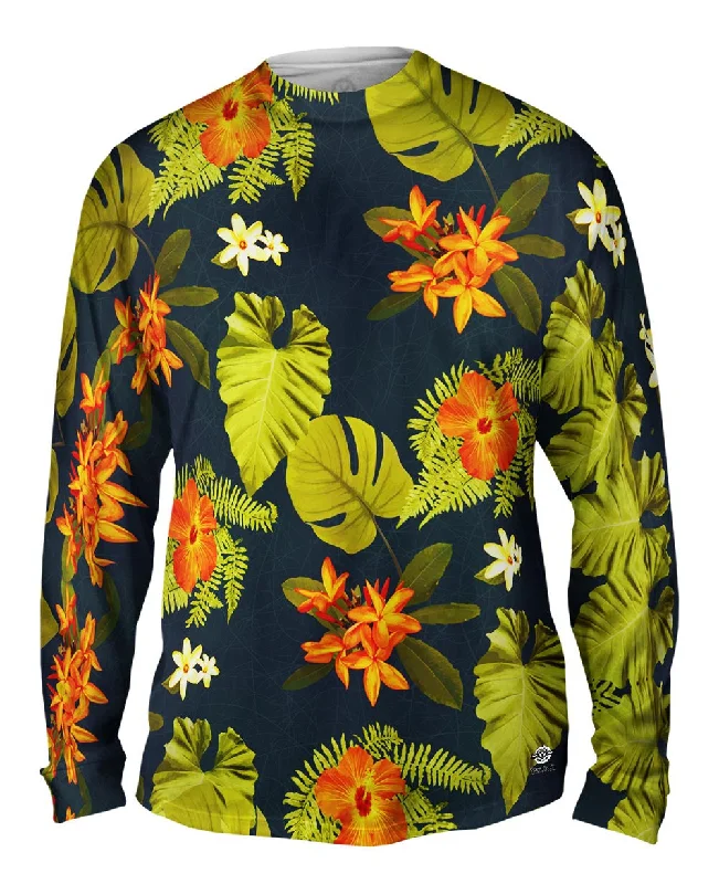 Embroidered Long Sleeve-Feeling Hawaii Pattern