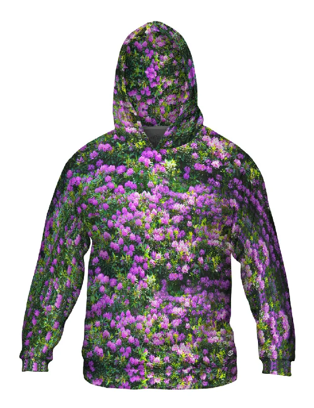 Distressed Hoodie-Purple Flower Medley