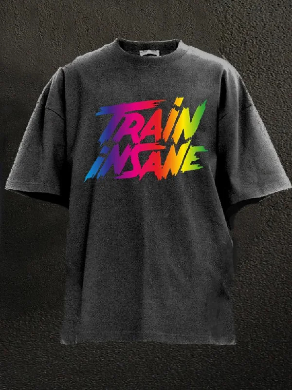 Abstract T-Shirt-Train insane Washed Gym Shirt