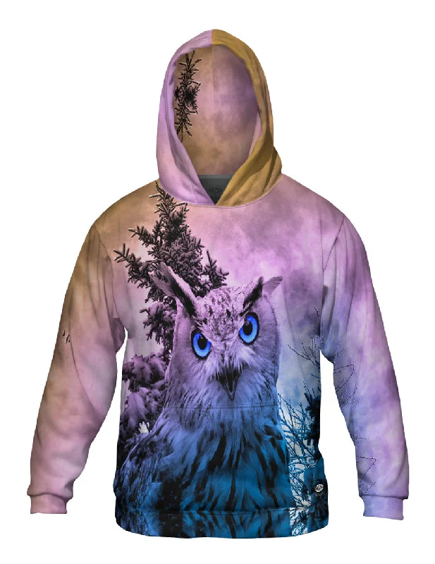 Cropped Hoodie-Snow Blue Owl