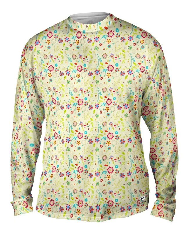 Slim Fit Long Sleeve-Flowery Day Pattern