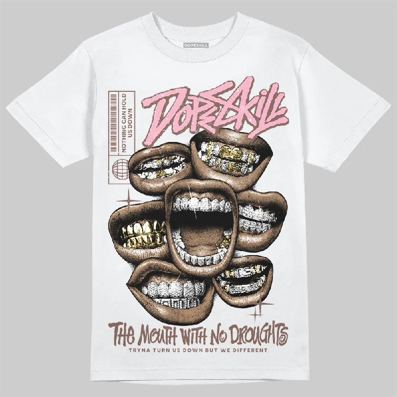 Bold Print T-Shirt-Campus 00s Dust Cargo Clear Pink DopeSkill T-Shirt The Mouth With No Droughts Graphic