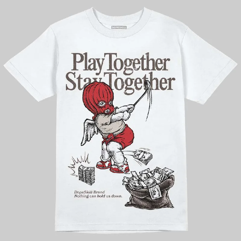 Slogan T-Shirt-Samba OG White Better Scarlet DopeSkill T-Shirt Play together, Stay together Graphic