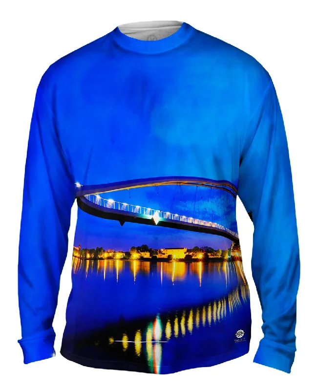 Basketball Long Sleeve-Architecture France Germany Switzerland Three Country Bridge