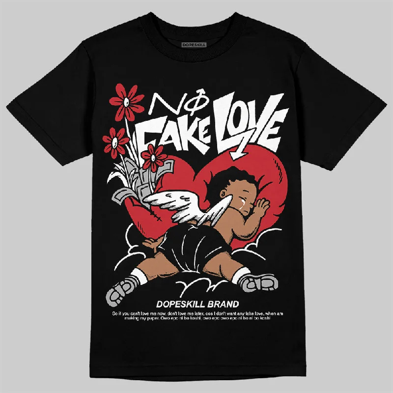 Soft Cotton T-Shirt-Bred Velvet 11s DopeSkill T-Shirt No Fake Love Graphic