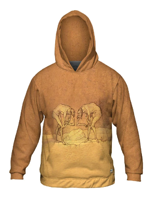 Kangaroo Pocket Hoodie-Paul Klee - "Two Men Meet, Each Believing the Other to be of Higher Rank" (1903)