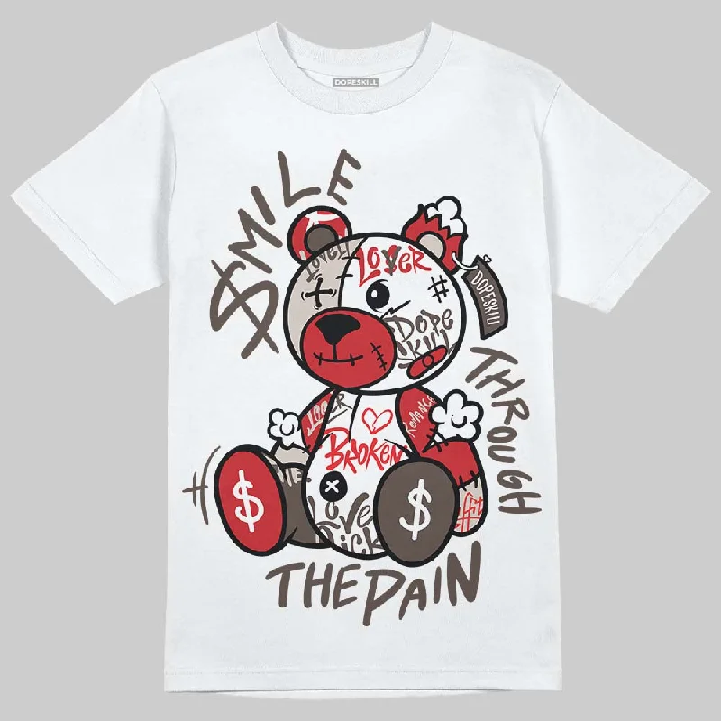 Nerdy T-Shirt-Samba OG White Better Scarlet DopeSkill T-Shirt Smile Through The Pain Graphic