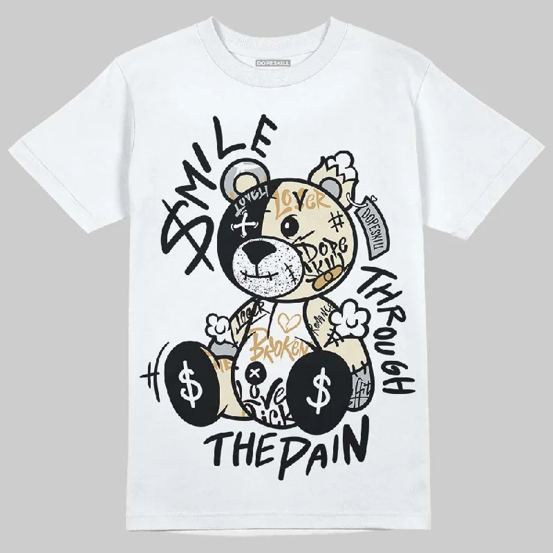 Casual Streetwear T-Shirt-Reverse Metallic 5s DopeSkill T-Shirt Smile Through The Pain Graphic