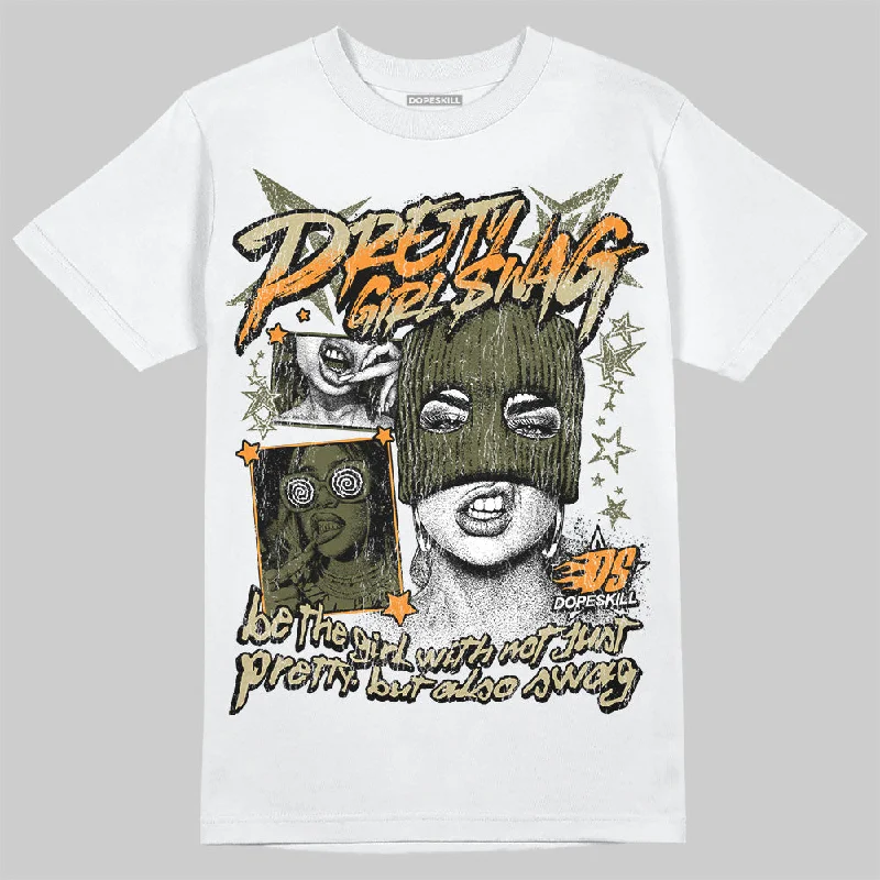 Striped T-Shirt-Olive Collection DopeSkill T-Shirt Pretty Girl Swag Graphic