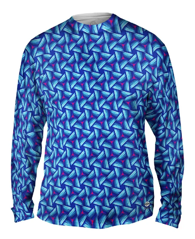 Wool Blend Long Sleeve-Blue Sky Red Waves Murano Pattern