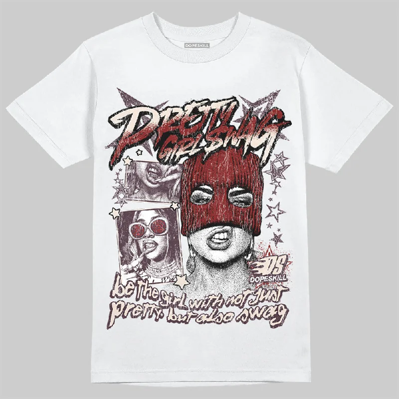 Artistic T-Shirt-Samba OG Maroon Gold Metallic DopeSkill T-Shirt Pretty Girl Swag Graphic