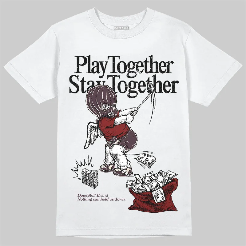 Skull T-Shirt-Samba OG Maroon Gold Metallic DopeSkill T-Shirt Play together, Stay together Graphic