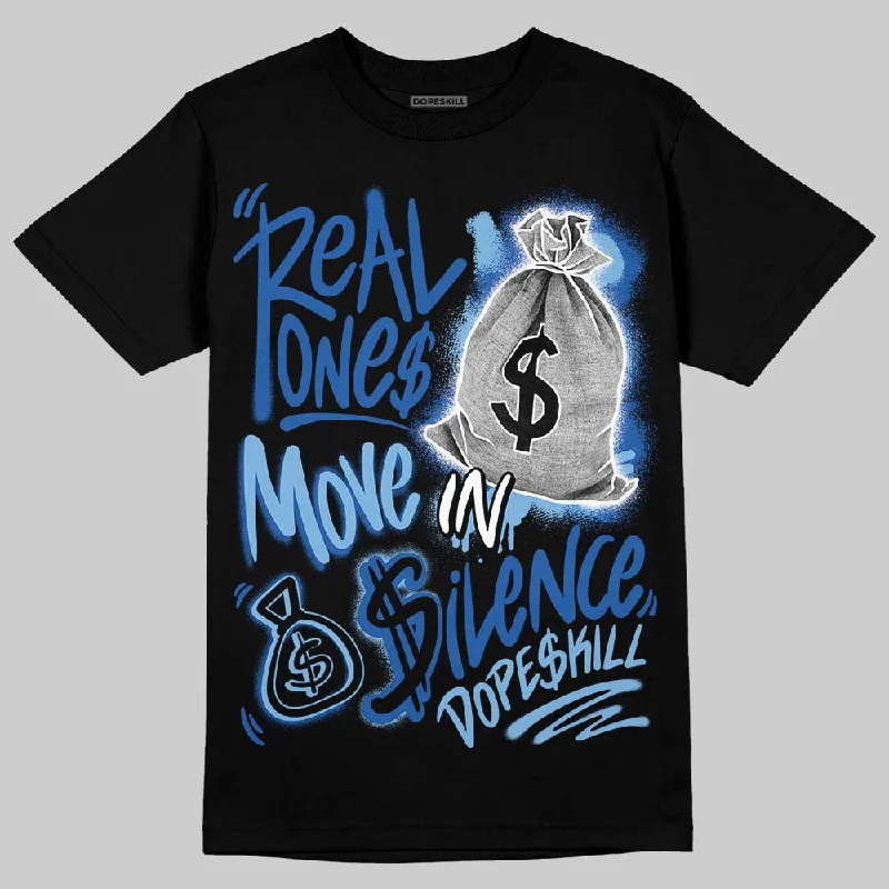 Vintage T-Shirt-Foamposite One Dark Neon Royal DopeSkill T-Shirt Real Ones Move In Silence Graphic