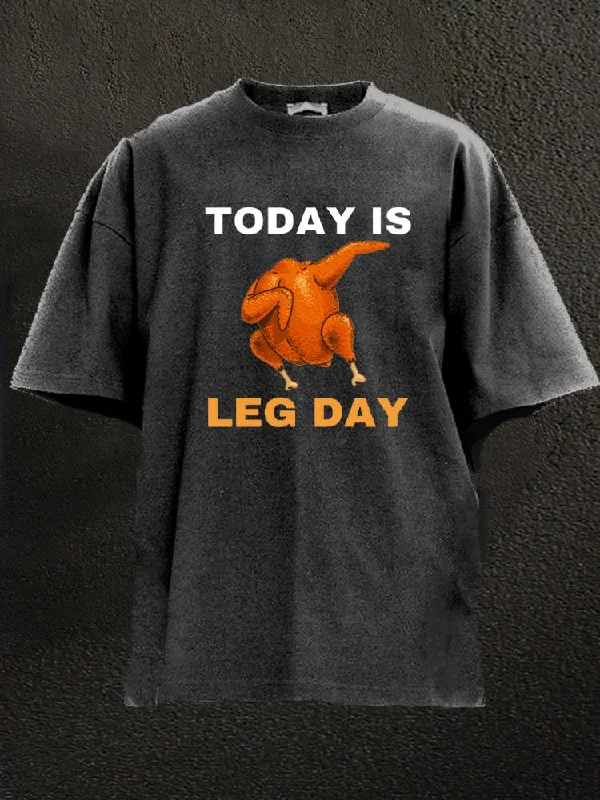 Cycling T-Shirt-LEG DAY Washed Gym Shirt