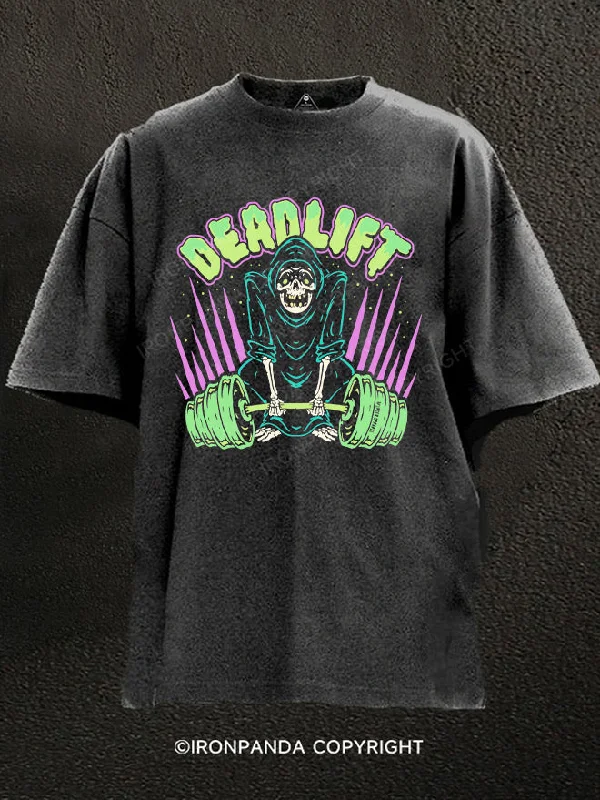 Striped T-Shirt-Deadlift Washed Gym Shirt