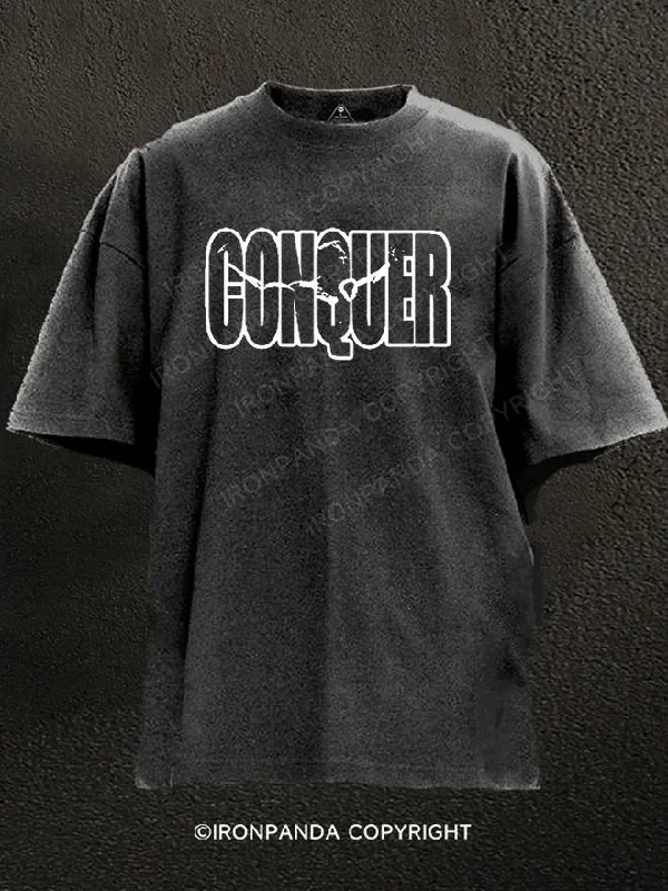 Tropical T-Shirt-Conquer Washed Gym Shirt