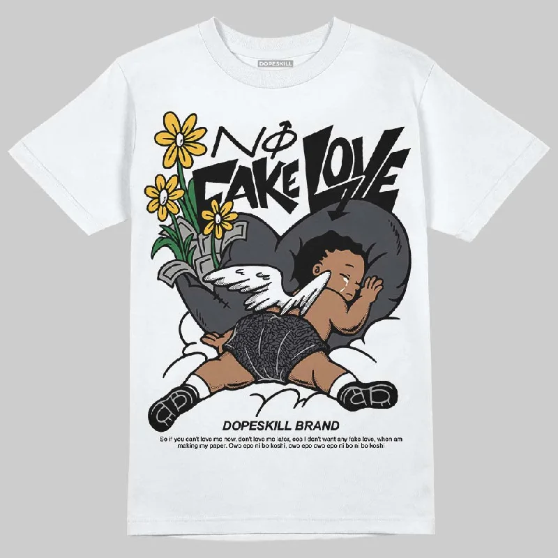 Lightweight T-Shirt-Black Cat 3s DopeSkill T-Shirt No Fake Love Graphic