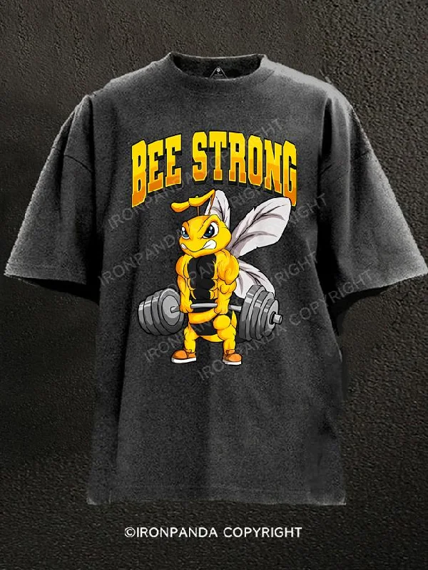 Minimalist T-Shirt-BEE STRONG Washed Gym Shirt