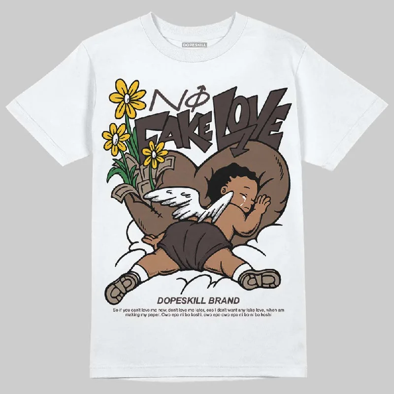 Logo T-Shirt-Baroque Brown 12s DopeSkill T-Shirt No Fake Love Graphic