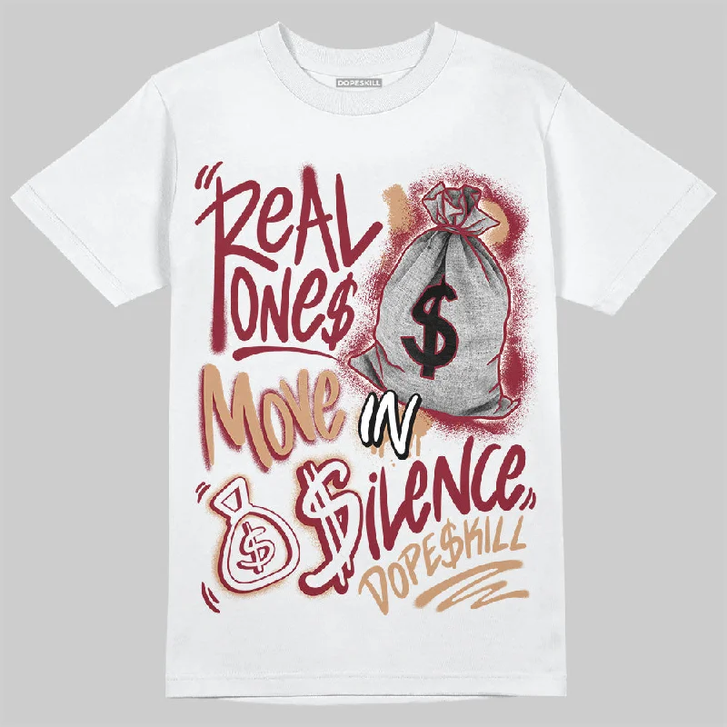 Heavyweight T-Shirt-Samba OG Collegiate Burgundy DopeSkill T-Shirt Real Ones Move In Silence Graphic