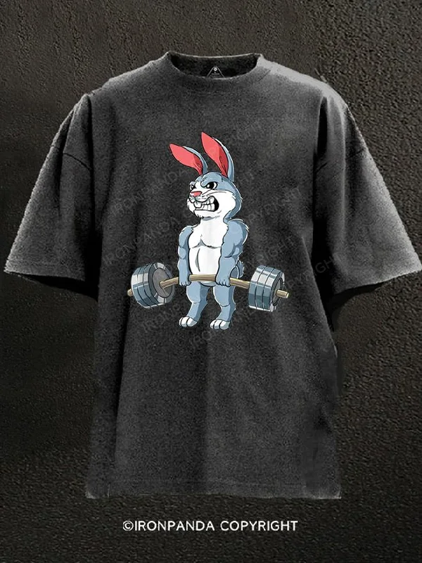 Casual Streetwear T-Shirt-Gym Bunny Deadlift Washed Gym Shirt