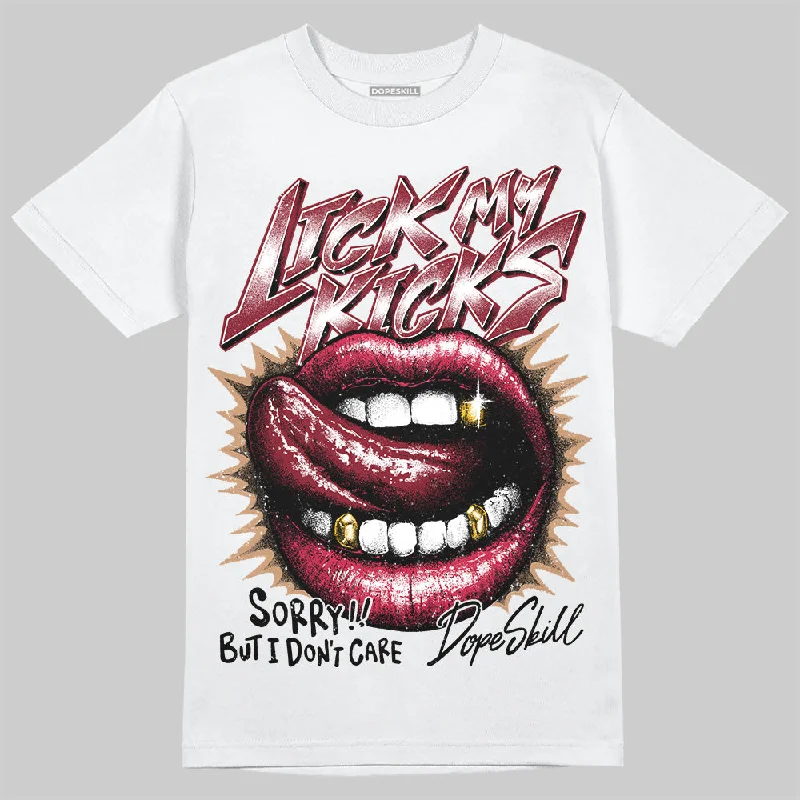 Bold Print T-Shirt-Samba OG Collegiate Burgundy DopeSkill T-Shirt Lick My Kicks Graphic