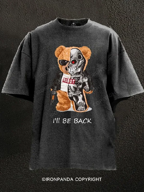 Adventure T-Shirt-I'LL BE BACK Washed Gym Shirt