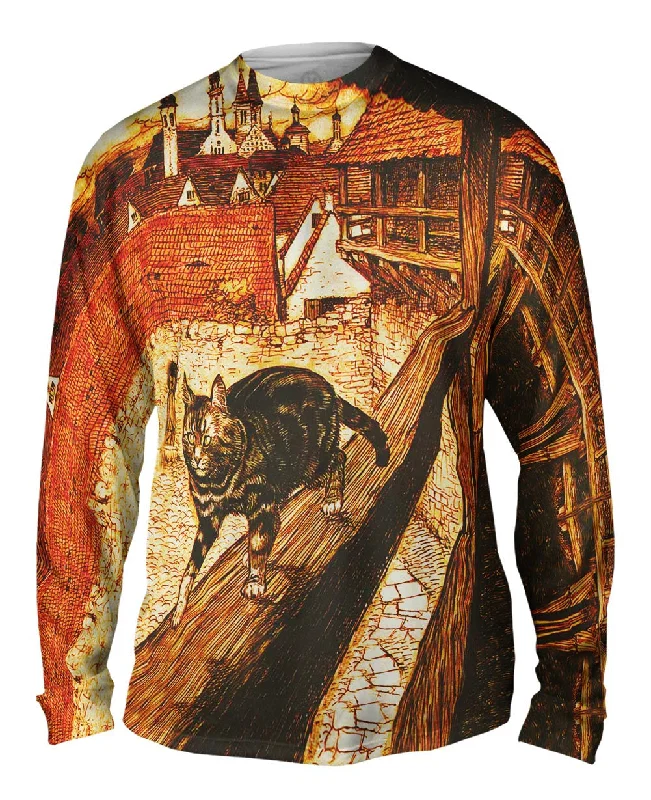 Workout Long Sleeve-Arthur Rackham - "Grimms Fairy Tales Illustration 2 Cat" (1909)