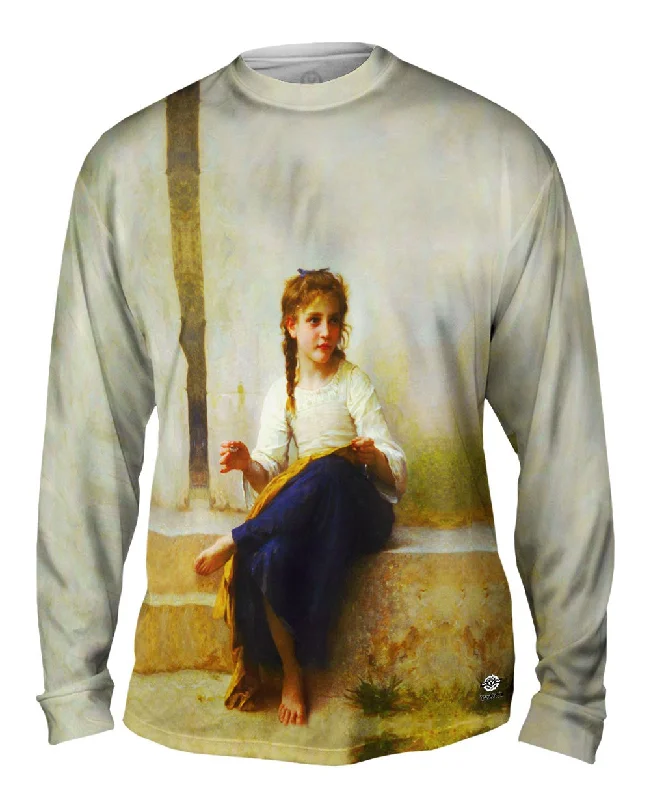 Movie Long Sleeve-William-Adolphe Bouguereau - "Sewing" (1898)