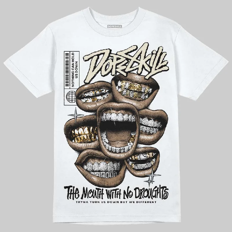 Bold Print T-Shirt-Reverse Metallic 5s DopeSkill T-Shirt The Mouth With No Droughts Graphic