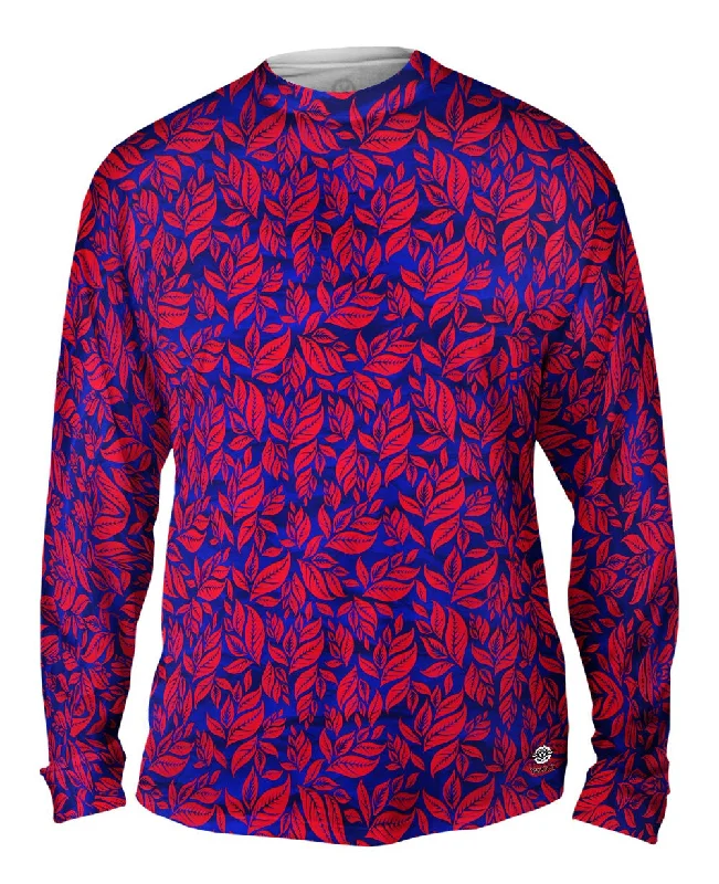 Running Long Sleeve-Leaf A Go Go Pink Navy Pattern