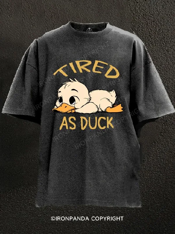 Cotton T-Shirt-TIRED AS DUCK Washed Gym Shirt