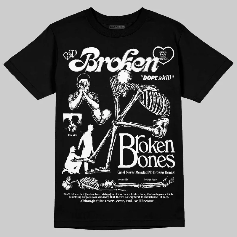 Vintage Wash T-Shirt-Rick Owens Black Leather Sneaker DopeSkill T-Shirt Broken Bones Graphic