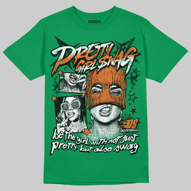 Artistic Graphic T-Shirt-Green Collection DopeSkill Green T-shirt Pretty Girl Swag Graphic