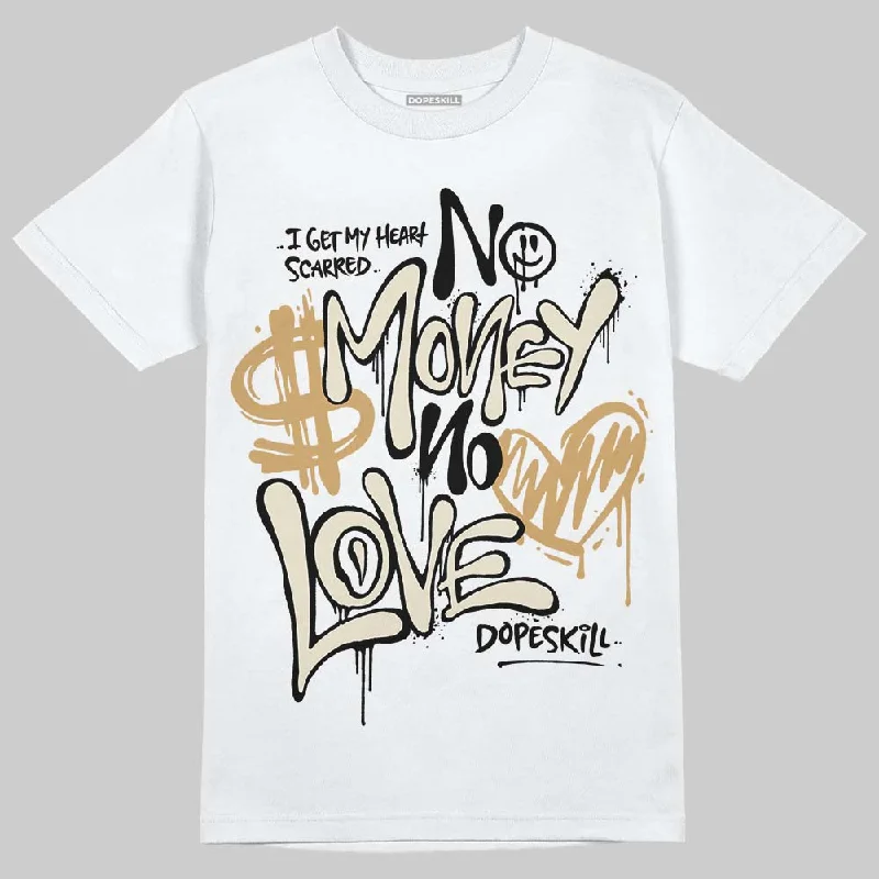 Classic Crew Neck T-Shirt-Reverse Metallic 5s DopeSkill T-Shirt No Money No Love Typo Graphic