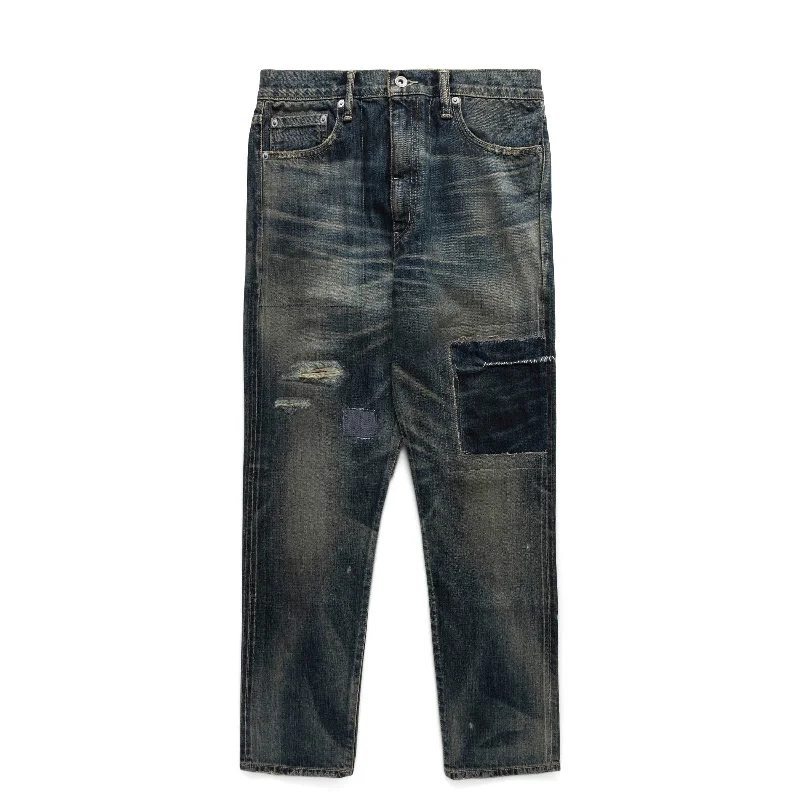 Low Waist Pants-SAVAGE DENIM DP MID PANTS