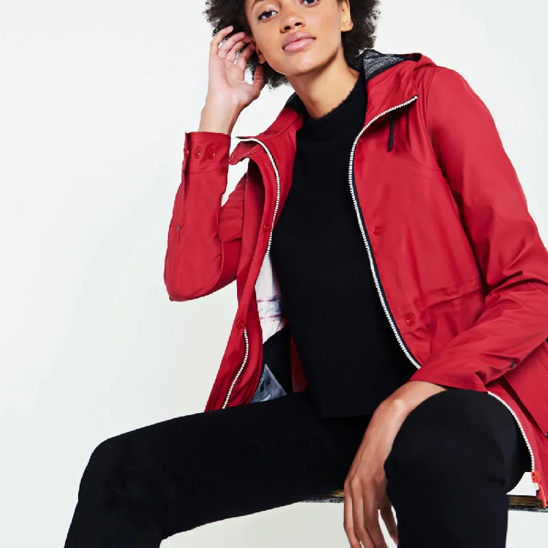 Tennis Jacket-Hunter Women's Original Lightweight Waterproof Jacket in Military Red