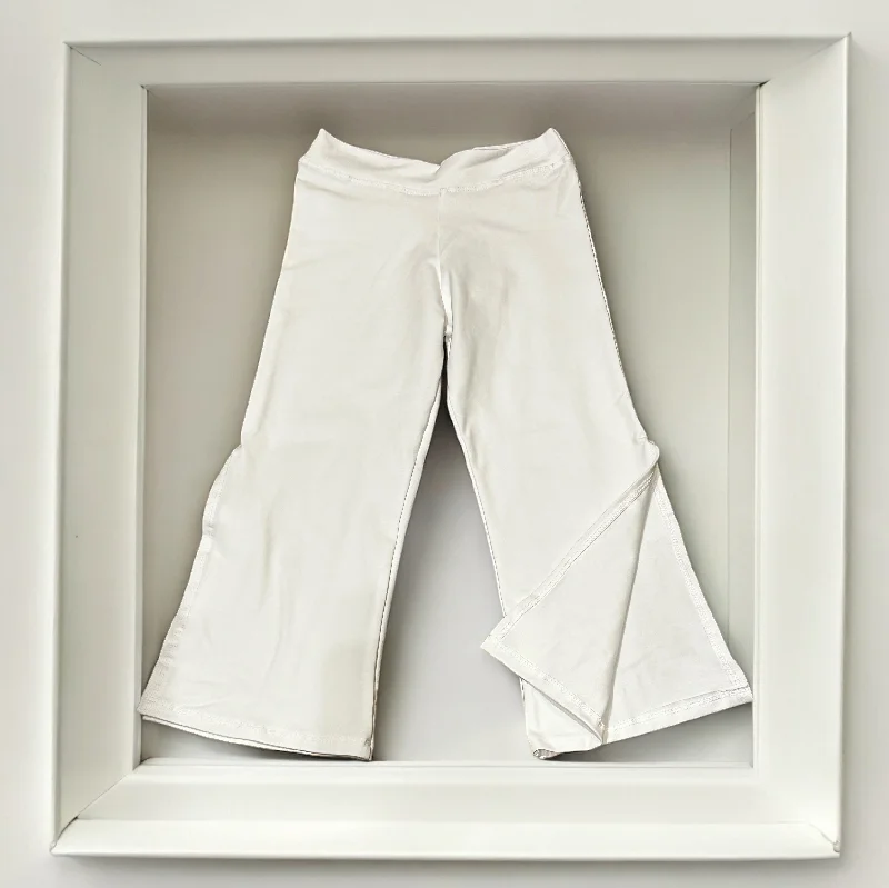 Running Joggers-White Flare Pants